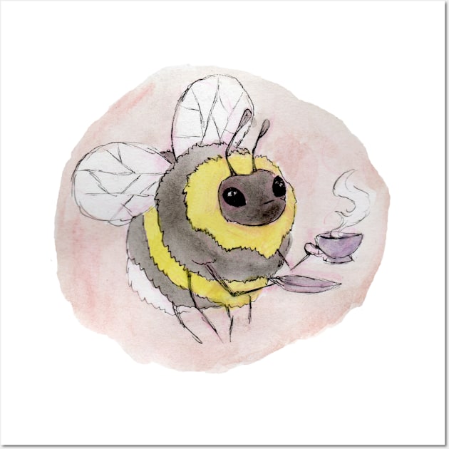 Bee with tea Wall Art by Beelixir Illustration